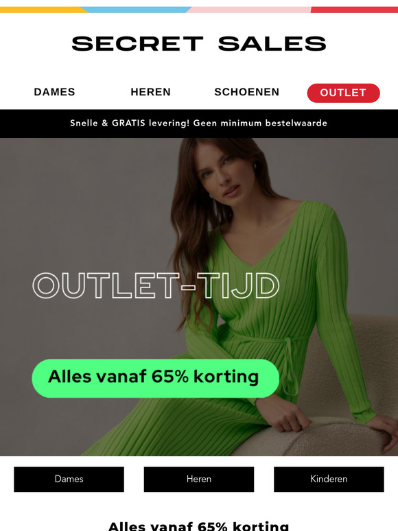 De nieuwste stijlen zijn nu beschikbaar in OUTLET! Vanaf 65% korting