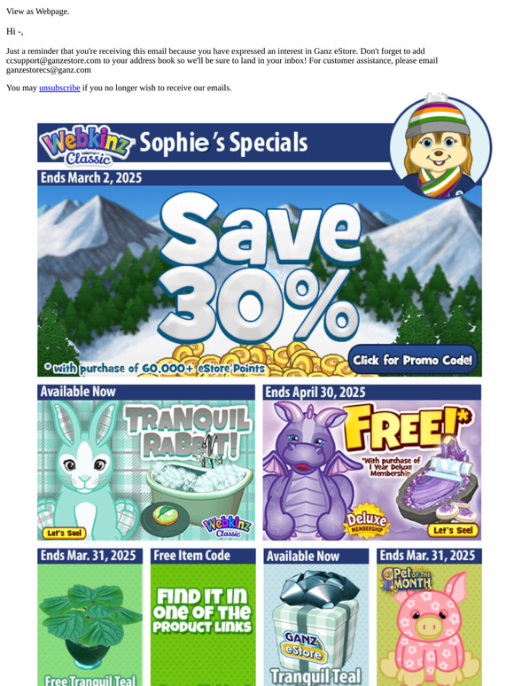 Save 30% on eStore Points!
