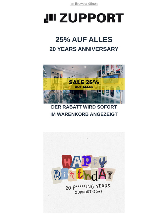 LETZTE CHANCE 25% AUF ALLES ++ 20 JAHRE ZUPPORT
