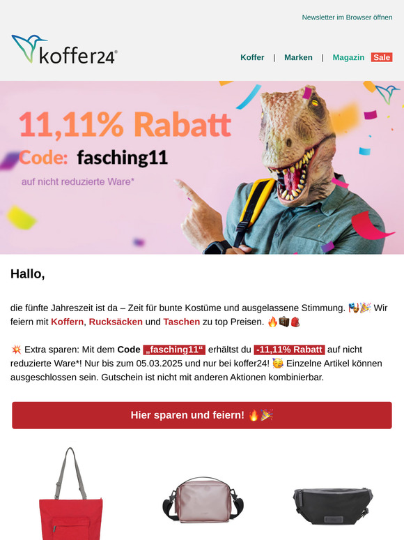 Helau & Alaaf! 🎭 Faschingszeit bei koffer24 🥳