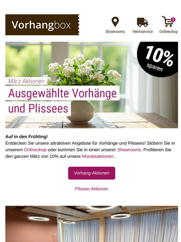 Auf in den Frühling - Jetzt profitieren: 10% Rabatt auf unsere Monatsaktionen