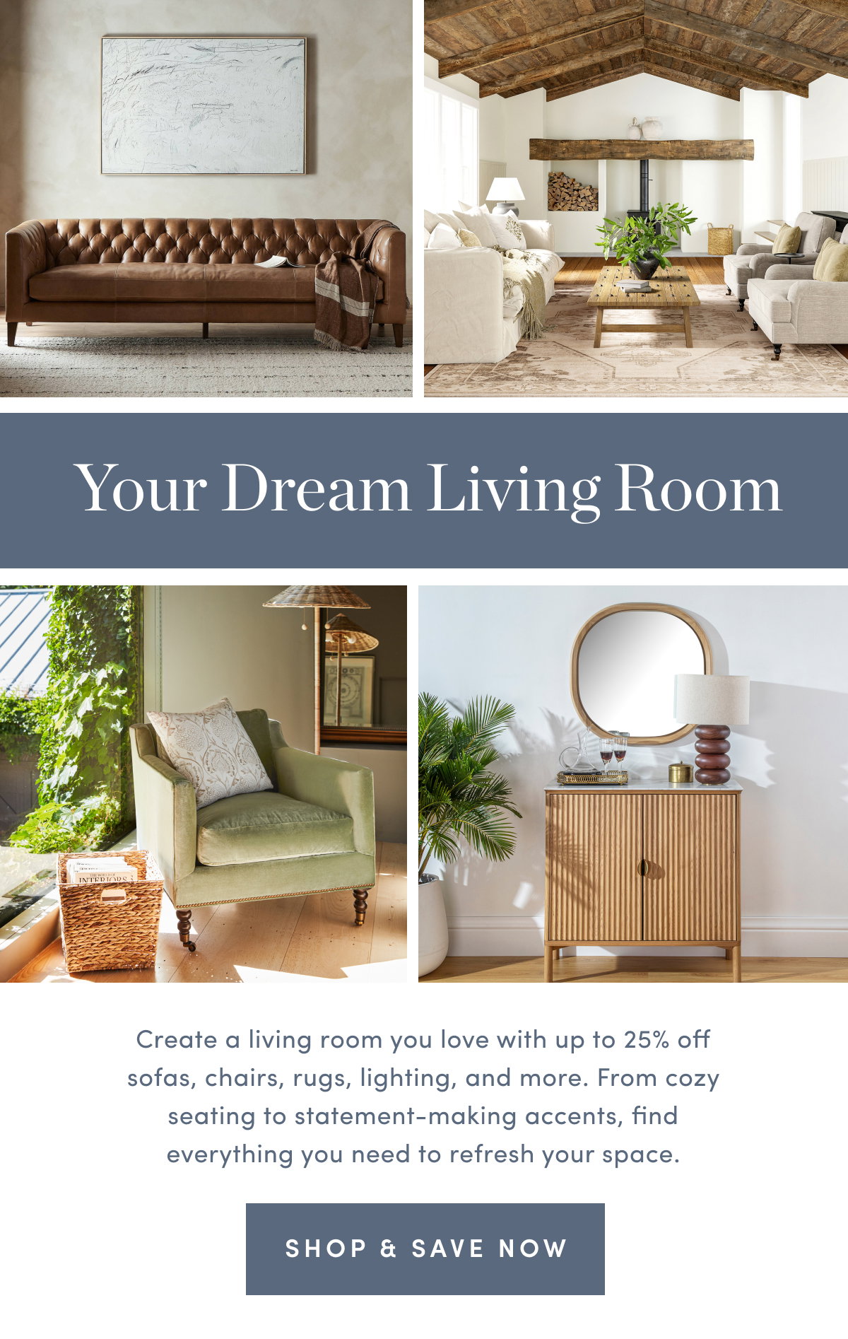 One Kings Lane: Your Dream Living Room, for Less—Save Up to 25% | Milled