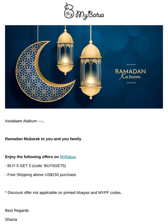 Ramadan Kareem 🌙 Enjoy BUY5GET5 Offer!