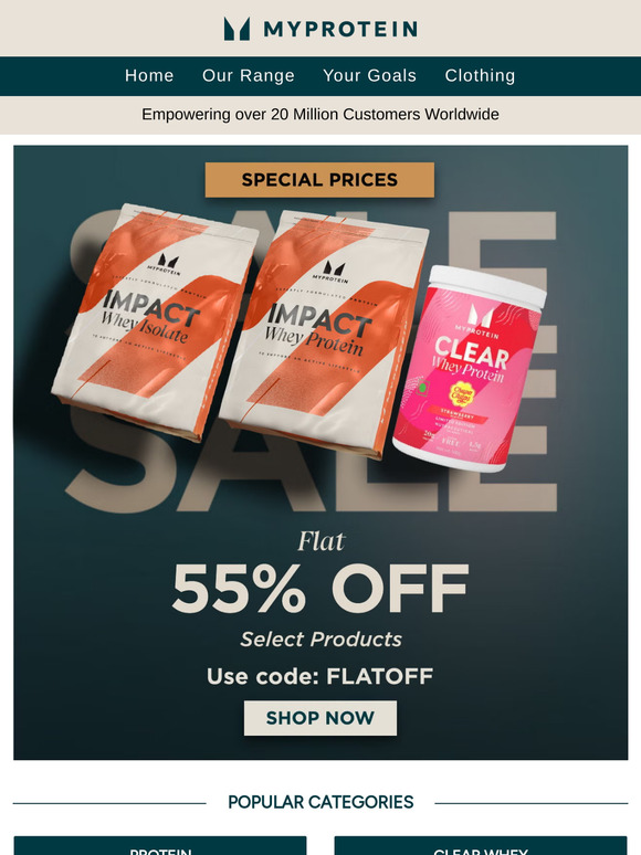 Pay day treat: 55% off selected products