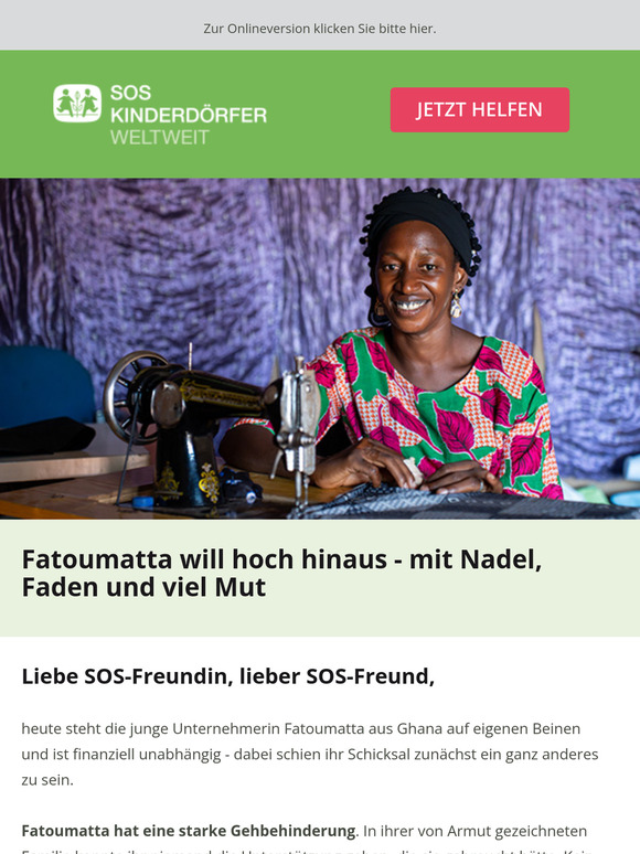 Fatoumatta will hoch hinaus - mit Nadel, Faden und viel Mut
