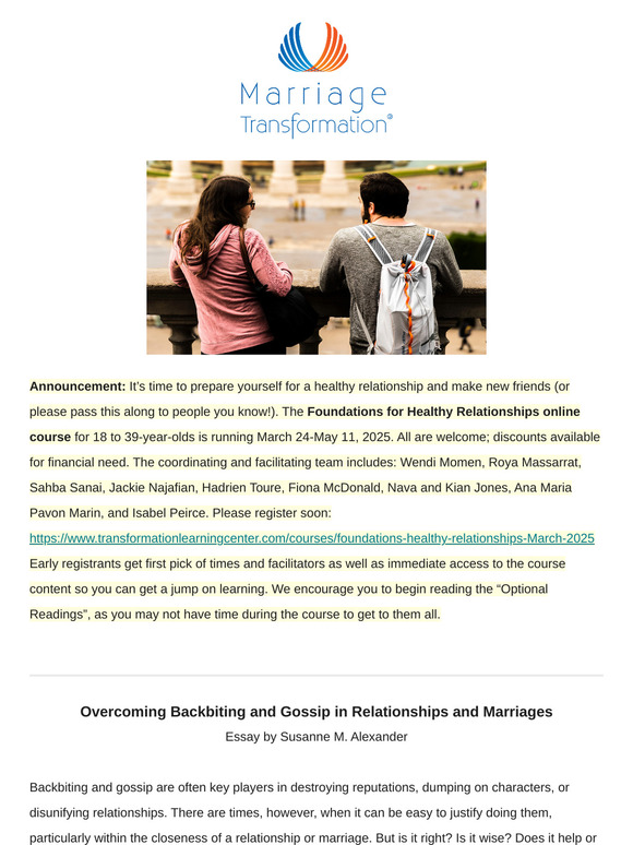 Backbiting & Gossip in Relationships/Marriage; Young Adults Relationships