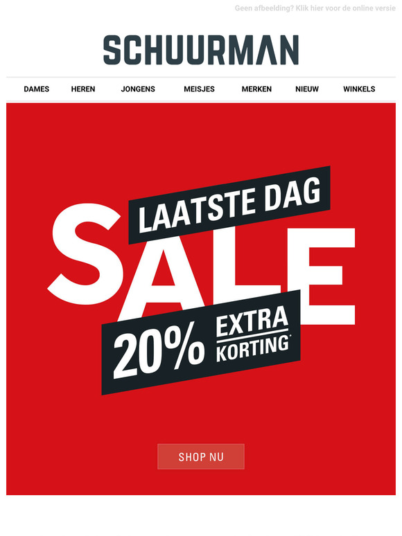 Profiteer alleen vandaag nog van 20% extra korting