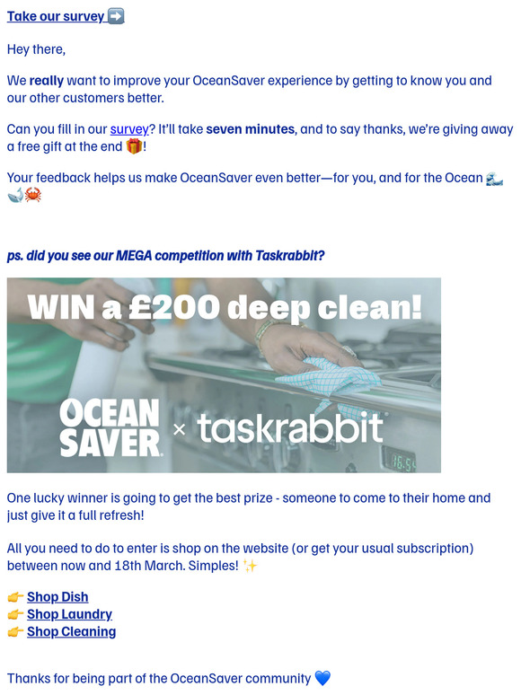 Your feedback = A little thank-you from us 🎁