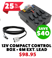 12V Compact Control Box + Solar Extension Lead - 6 Metre