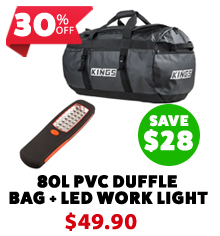 80L Extra-Large PVC Duffle Bag + LED Work Light