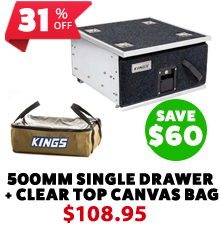 500mm Single Drawer + Clear Top Canvas Bag