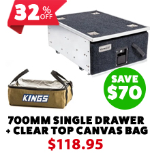 700mm Single Drawer + Clear Top Canvas Bag