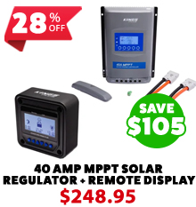 Plus Premium 40 AMP MPPT Solar Regulator + Premium MPPT Remote Display