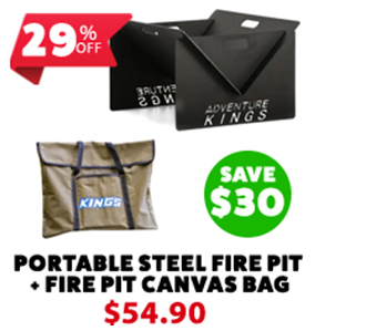 Portable Steel Fire Pit + Fire Pit Canvas Bag