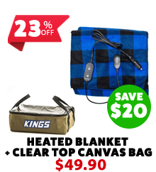 12V Heated Blanket + Clear Top Canvas Bag