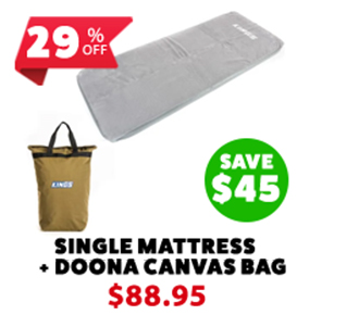Self-Inflating Foam Mattress - Single + Doona/Pillow Canvas Bag