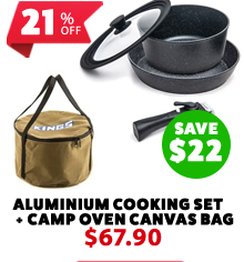 Aluminium Cooking Set + Camp Oven Canvas Bag