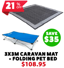 Caravan Floor Mat 3x3m + Folding Pet Bed
