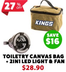Toiletry Canvas Bag + 2in1 LED Light & Fan