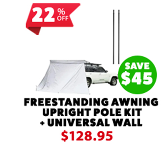 Plus Freestanding Awnings Upright Pole Kit (Twin Pack) + Plus Tourer Freestanding Awning Universal W