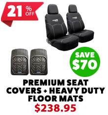 Plus Premium Canvas Seat Covers + Heavy Duty Floor Mats