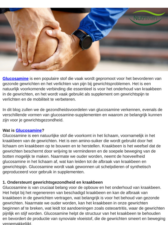 Glucosamine: de sleutel tot gezonde gewrichten en verbeterde mobiliteit