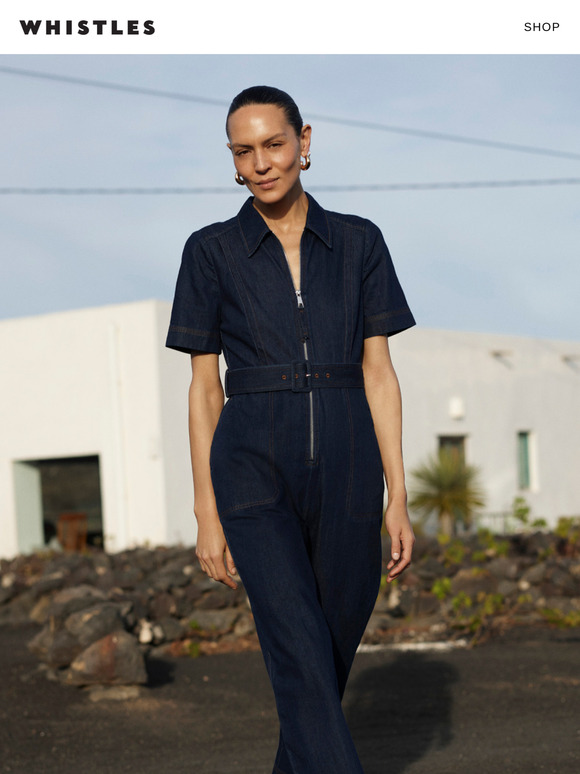 In focus: the Denim Pintuck Belted Jumpsuit