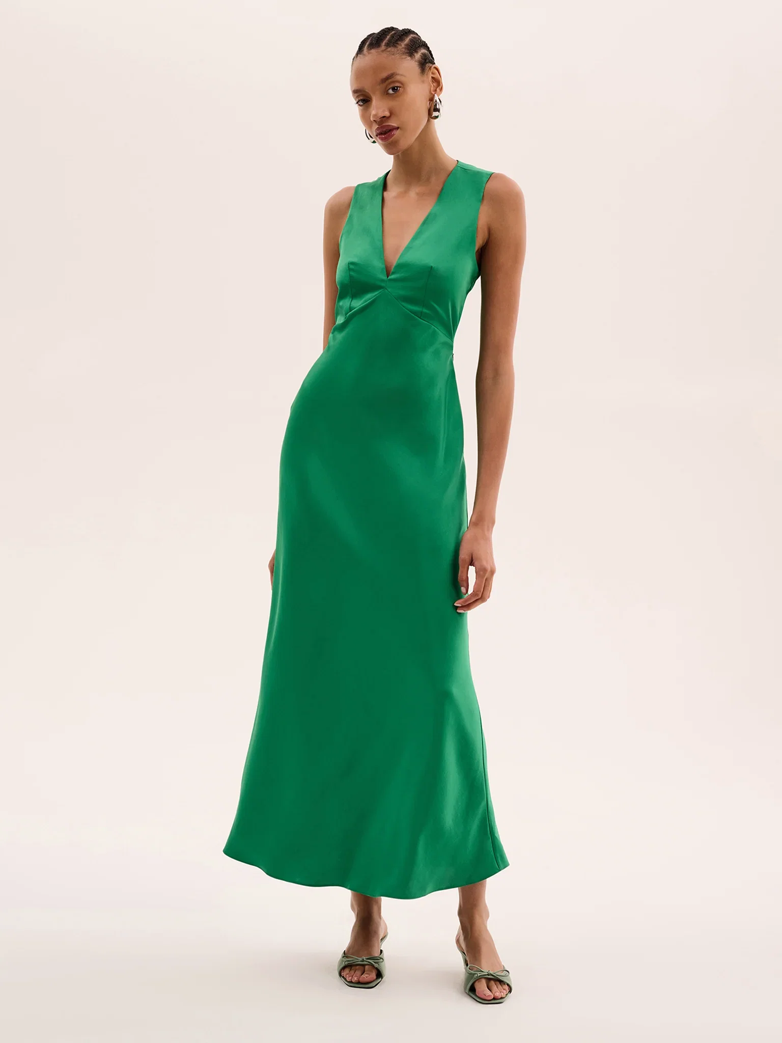 Image of Nova Tie Back Dress in Emerald Green