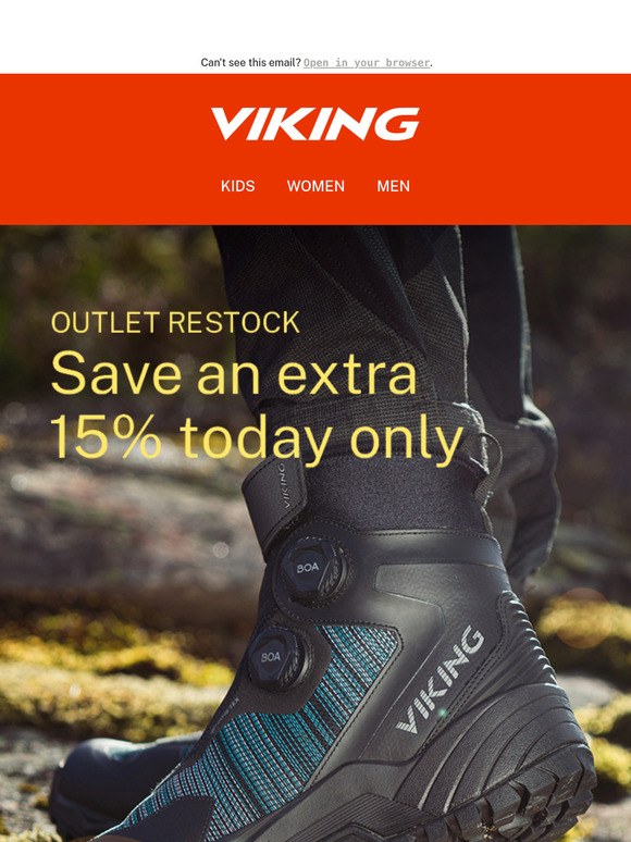 Save an extra 15% off in the Outlet