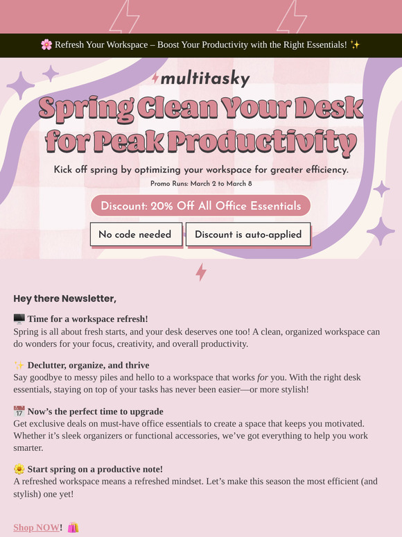 🌸 A Fresh Start for Your Workspace!
