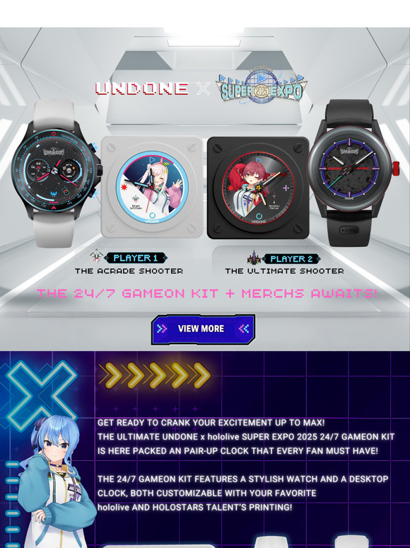 UNDONE x hololive 24/7 GAMEON KIT + Merchs Awaits 🎮
