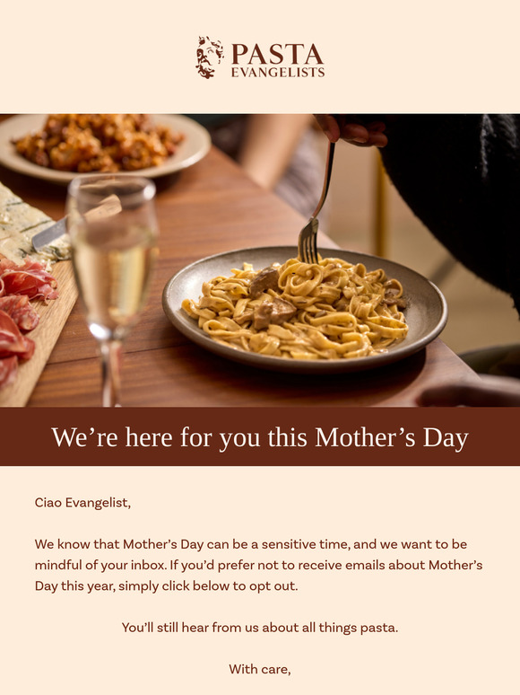 Would you like to opt out of Mother's Day emails?