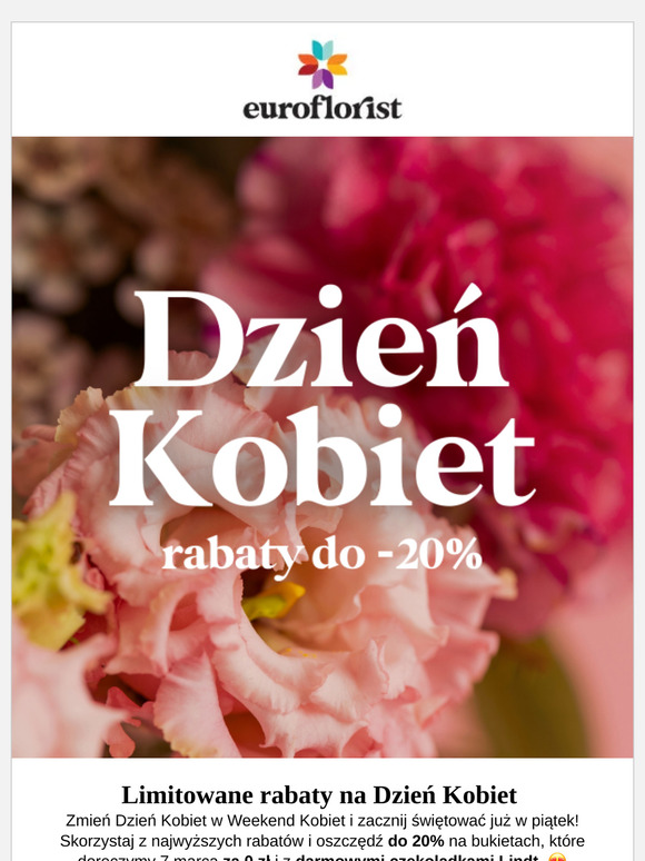 Dzień Kobiet 🌸 Rabaty do -20% na kwiaty