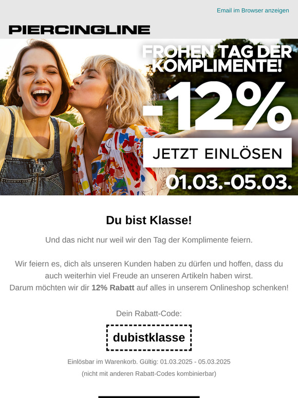 12% Rabatt zum Tag des Kompliments