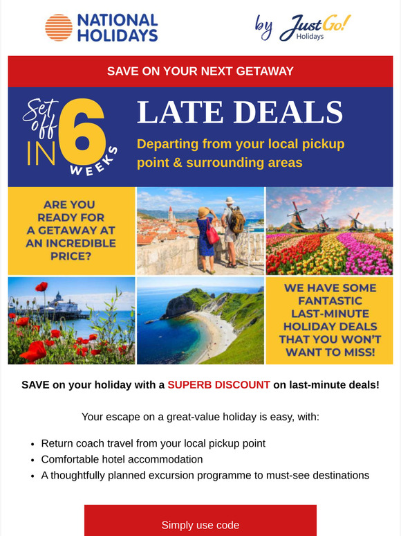 SAVE on last-minute breaks inside