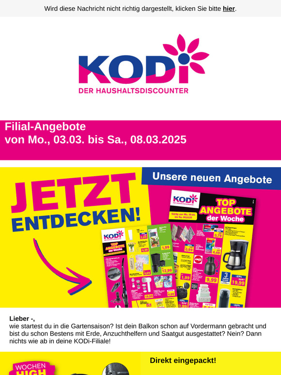 KODi-Angebote ab 03.03. - z.B. Geschirrtücher ab 0,99,-