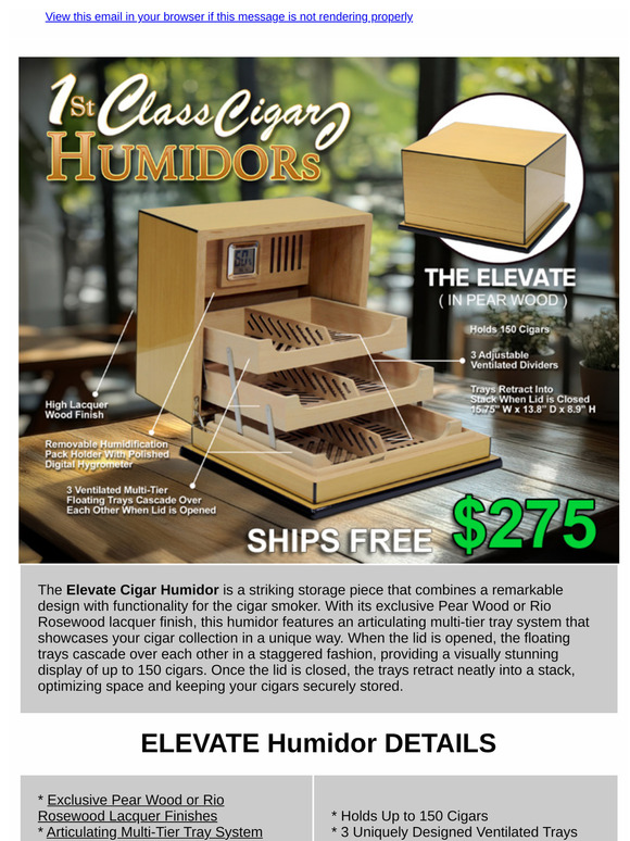 The ELEVATE Cigar Humidor – A Work of Art with Articulating Trays