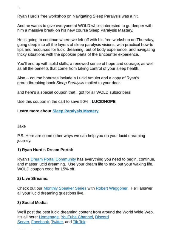 Ryan Hurd's Sleep Paralysis Workshop