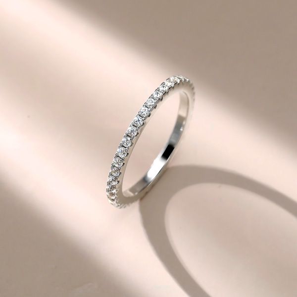 Classic Eternity Shared Prong Round Cut Wedding Band