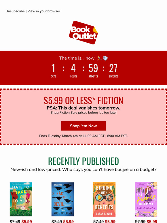 Last chance! Fiction Sale goes poof tomorrow 💨