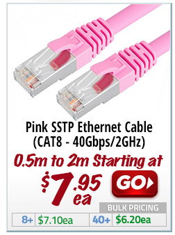 Pink CAT8 40Gb Ethernet Cables