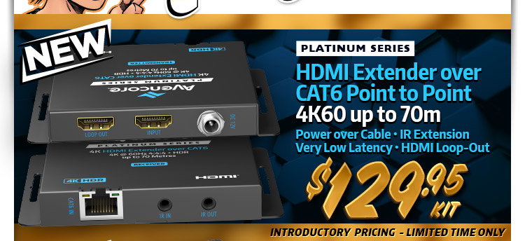4K60 up to 70m with Power over CAT!
