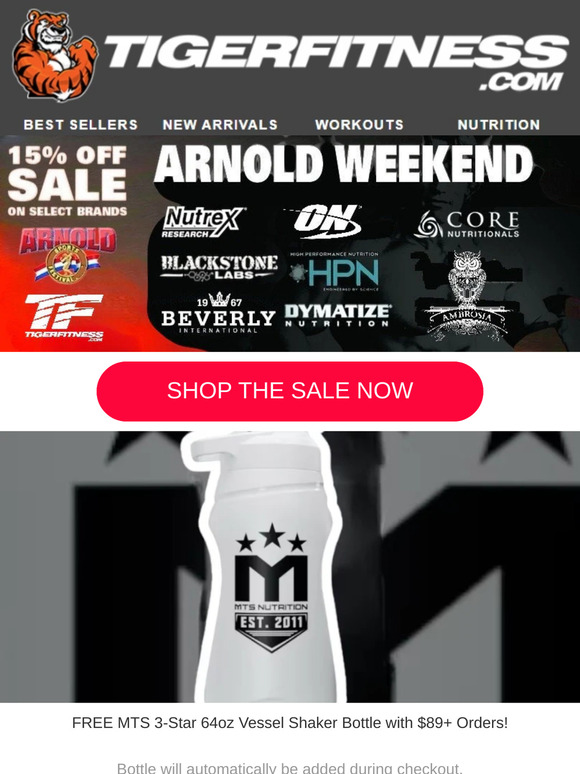 Last Call... Arnold Classic '25 Weekend Sale Starts Now 15% OFF, Free Vessel Bottle, and Crossbody Bag!