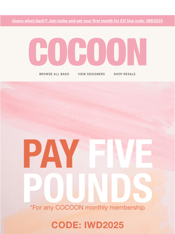 TRY COCOON FOR £5 💗