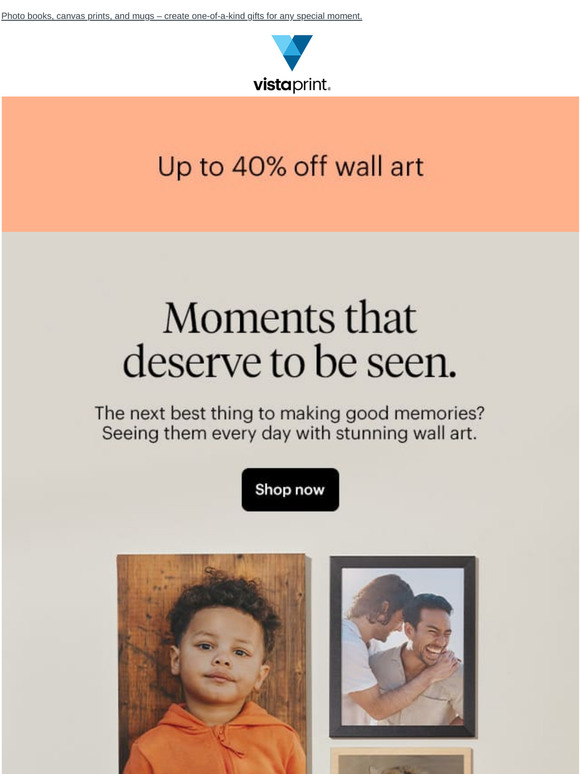 Up to 40% off photo gifts – a personal touch they’ll love 💌