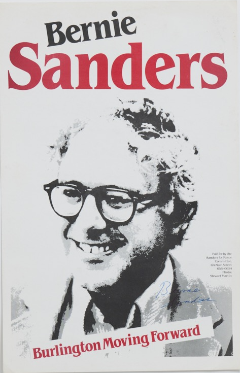 Poster from Berine Sanders's Burlington Mayoral campaign