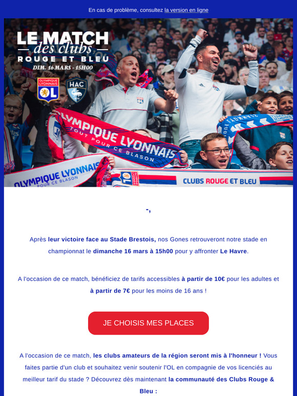[Billetterie OL] Réservez vos places 🔴🔵