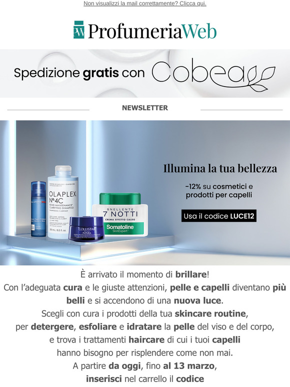 ✨ -12% su cosmetici e prodotti per capelli