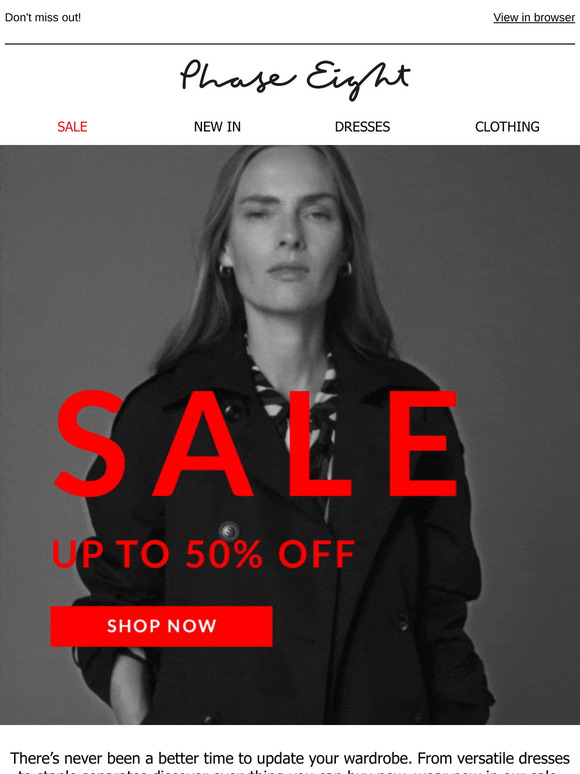 It's here: SALE up to 50% off
