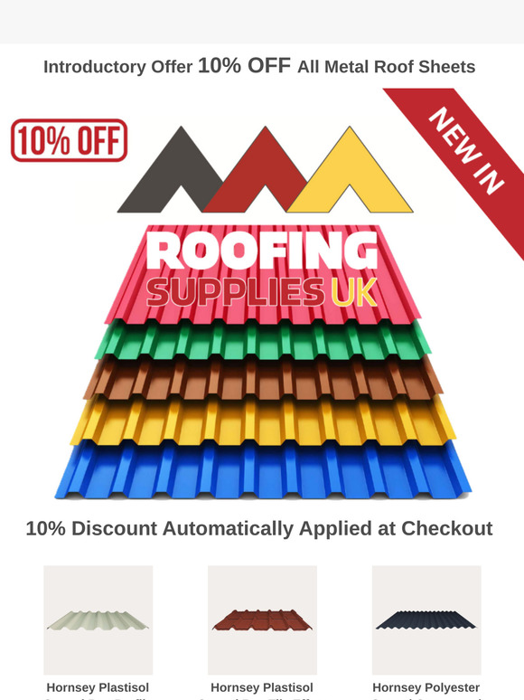 Metal Roof Sheets Now Available - 10% OFF